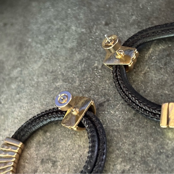 NWT Chico's Black Leather Earrings - Picture 6 of 8